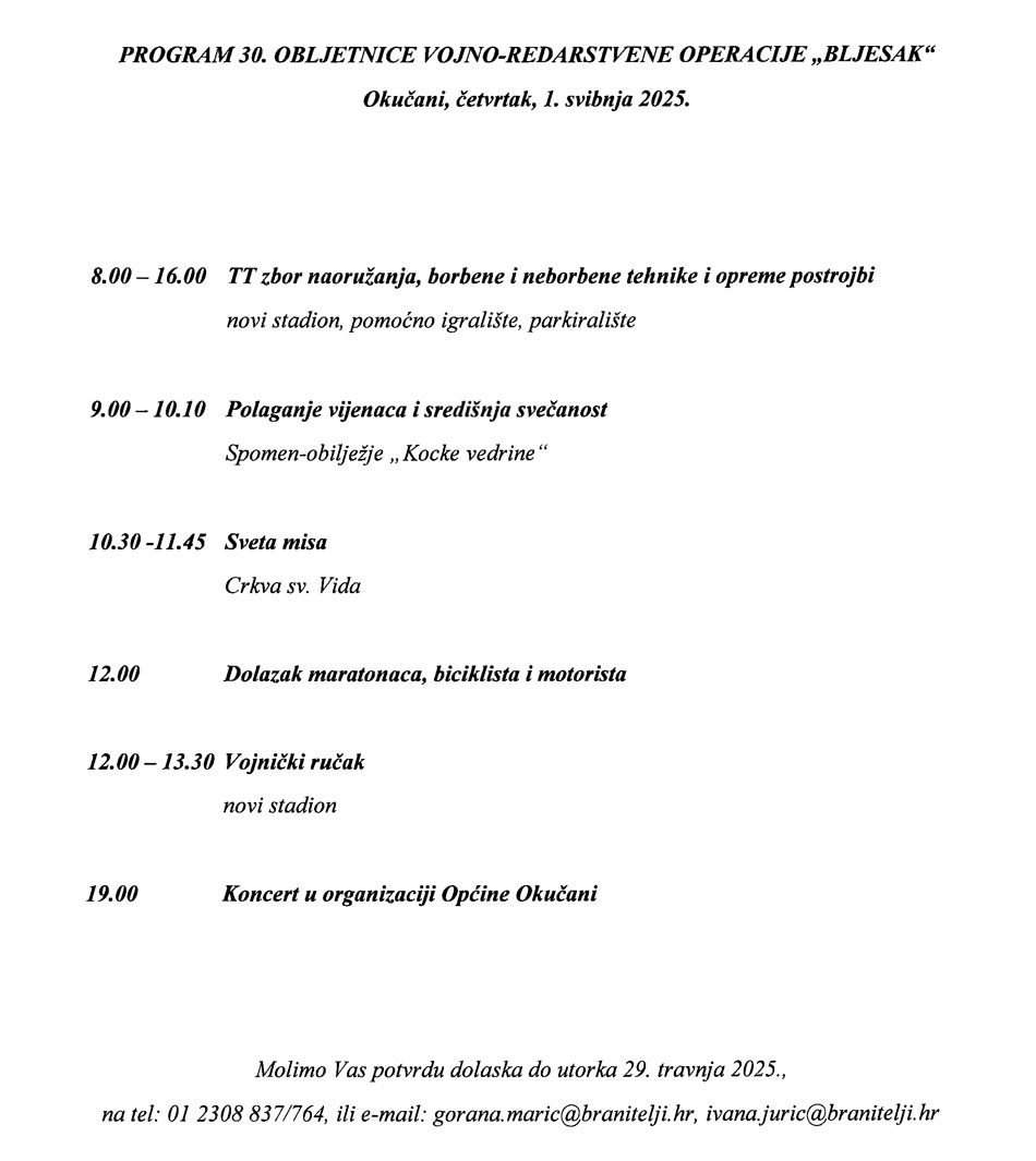 Bljesak program 2025